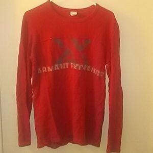 Red Armani Exchange Logo LS